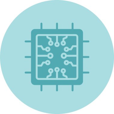 Çip Kabartma Çemberi Gradyan Simgesi