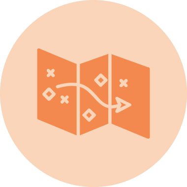 Hazine Haritası Kabartma Çemberi Gradyan Simgesi