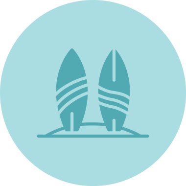 Sörf Tahtaları Kabartma Çemberi Gradyan Simgesi