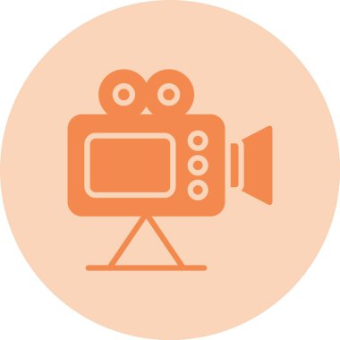 Video Kamera Kabartma Çemberi Gradyan Simgesi