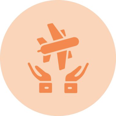 Seyahat Sigortası Kabartma Çemberi Gradyan Simgesi