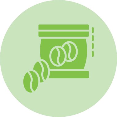 Kahve Fasulyesi Kabartma Çemberi Gradyan Simgesi