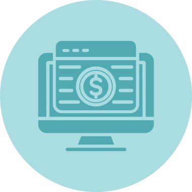 Dolar Kabartma Çemberi Gradyan Simgesi