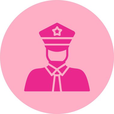 Polis Memuru Glyph Çember Gradyan Simgesi