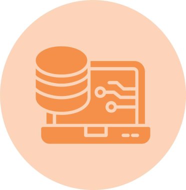 Büyük Veri Vektörü Satırı Kabartma Çemberi Gradyan Simgesi