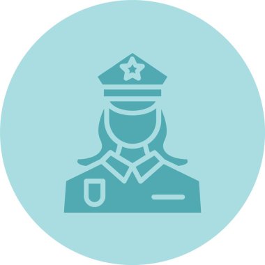 Polis Kadını Kabartma Çemberi Grafik Simgesi