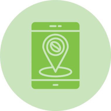 Kahve Noktası Kabartma Çemberi Gradyan Simgesi