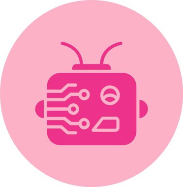 Cyborg Vektör Çizgisi Kabartma Çemberi Gradyan Simgesi