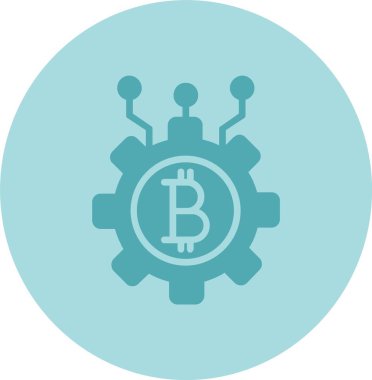 Kripto Para Birimi Vektör Satırı Kabartma Çemberi Gradyan Simgesi