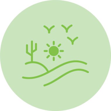 Çöl Kabartma Çemberi Gradyan Simgesi