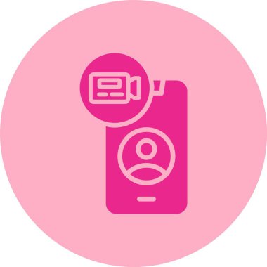 Çevrimiçi Buluşma Kabartma Çemberi Gradyan Simgesi