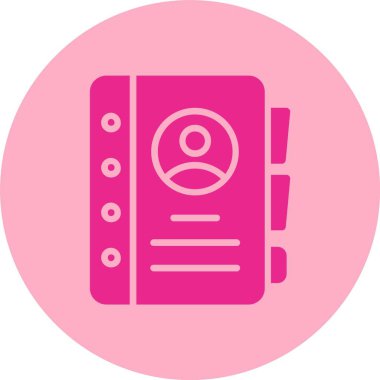 Kişi Defteri Kabartma Çemberi Gradyan Simgesi