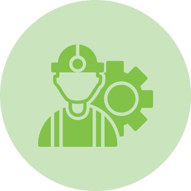 İşçi Kabartma Çemberi Gradyan Simgesi