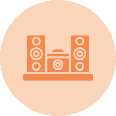 Hoparlör Kabartma Çemberi Gradyan Simgesi