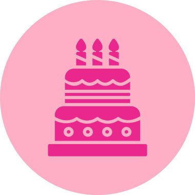 Doğum günü Pastası Kabartma Çemberi Gradyan Simgesi