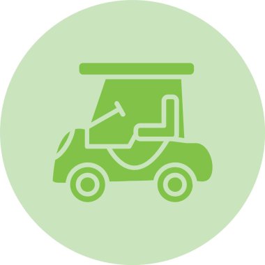 Golf Arabası Kabartma Çemberi Gradyan Simgesi