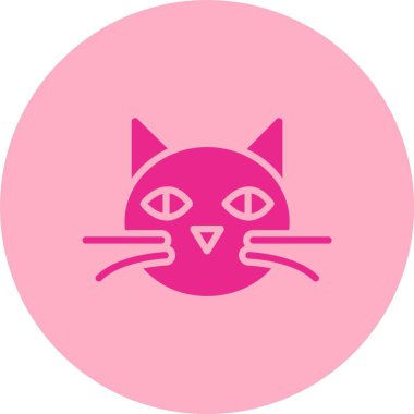 Siyah Kedi Kabartma Çemberi Grafik Simgesi