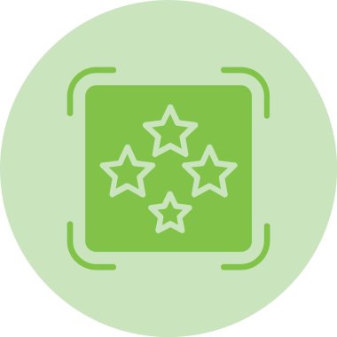 Dört Yıldız Kabartma Çemberi Gradyan Simgesi