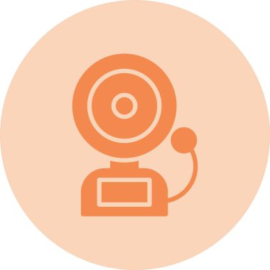 Okul Çanı Kabartma Çemberi Gradyan Simgesi