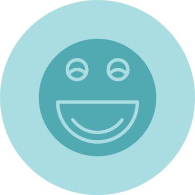 Mutlu Kabartma Çemberi Gradyan Simgesi