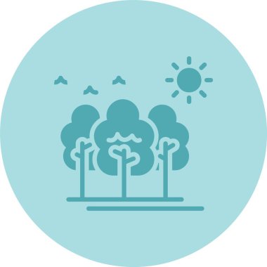 Orman Kabartma Çemberi Gradyan Simgesi