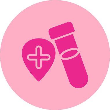 Kan Testi Kabartma Çemberi Gradyan Simgesi