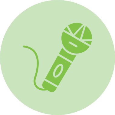 Mikrofon Kabartma Çemberi Grafik Simgesi