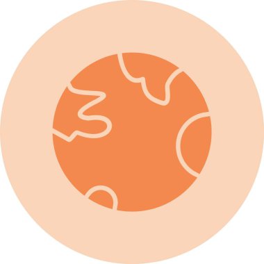 Dünya Gezegeni Kabartma Çemberi Gradyan Simgesi