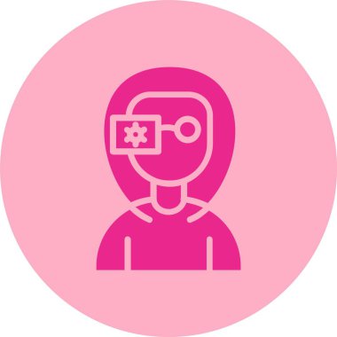 Kadın Kabartma Çemberi Gradyan Simgesi