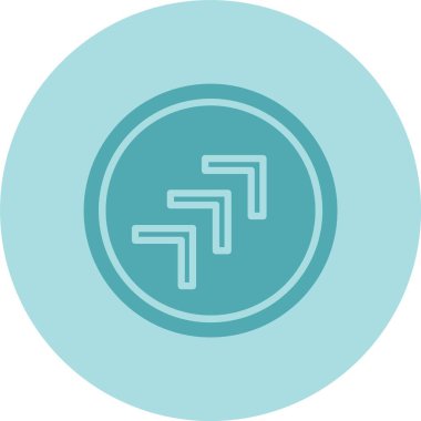 Sağ Ok Kabartma Çemberi Gradyan Simgesi