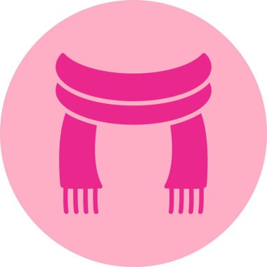 Kış Atkısı Kabartma Çemberi Gradyan Simgesi