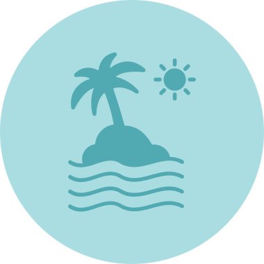 Plaj Kabartma Çemberi Gradyan Simgesi