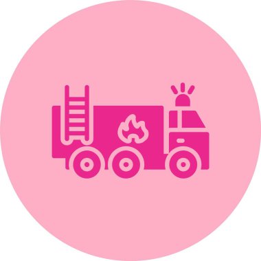 İtfaiye Aracı Kabartma Çemberi Gradyan Simgesi