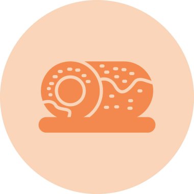 Yuvarlan Pasta Kabartma Çemberi Gradyan Simgesi