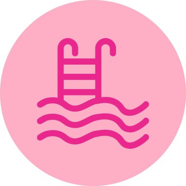 Yüzme Havuzu Kabartma Çemberi Gradyan Simgesi