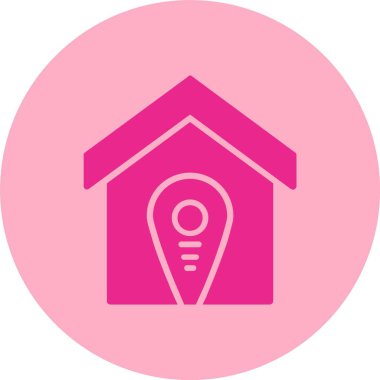 Konaklama Noktası Kabartma Çemberi Gradyan Simgesi