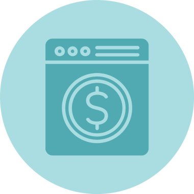 Para Aklama Kabartma Çemberi Gradyan Simgesi