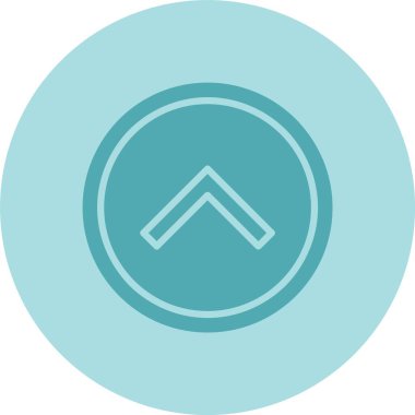 Yukarı Ok Kabartma Çemberi Gradyan Simgesi