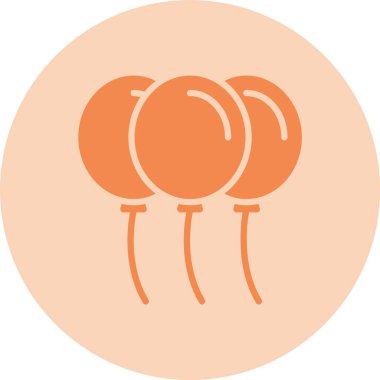 Balonlar Kabartma Çemberi Gradyan Simgesi