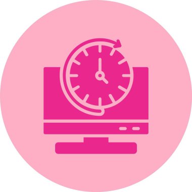 Saat Kabartma Çemberi Gradyan Simgesi