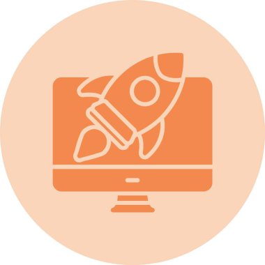 Roket Kabartma Çemberi Gradyan Simgesi