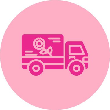 Teslimat Aracı Kabartma Çemberi Gradyan Simgesi