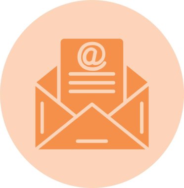 E- posta Kabartma Çemberi Gradyan Simgesi