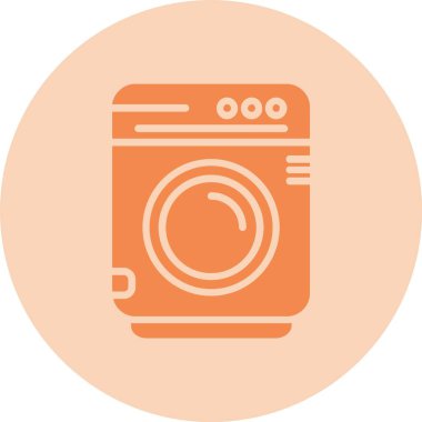 Çamaşır Makinesi Kabartma Çemberi Gradyan Simgesi