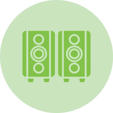 Hoparlör Kabartma Çemberi Gradyan Simgesi