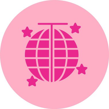 Disko Topu Kabartma Çemberi Gradyan Simgesi