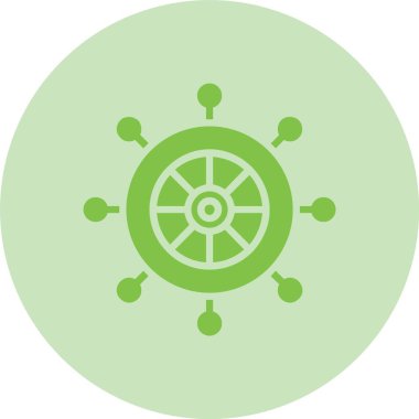 Dümen Kabartma Çemberi Gradyan Simgesi