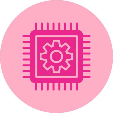 Çip Kabartma Çemberi Gradyan Simgesi