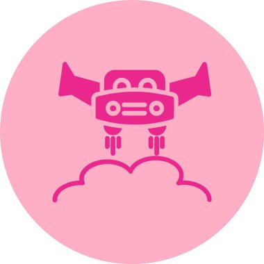 Uçan Araba Kabartma Çemberi Gradyan Simgesi