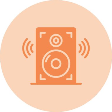 Hoparlör Kabartma Çemberi Gradyan Simgesi